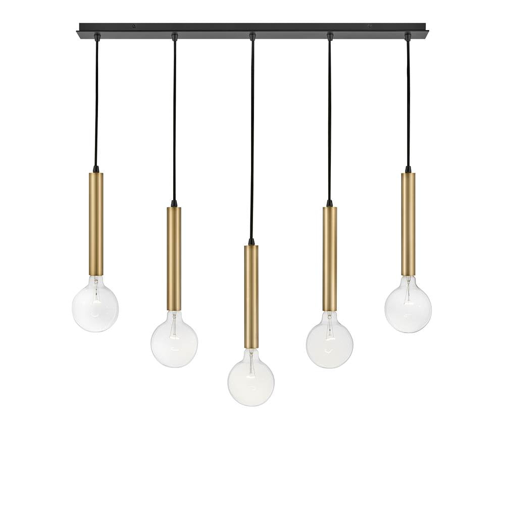 Lark 83206LCB Lacquered Brass Five Light Linear Image 7