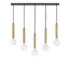 Lark 83206LCB Lacquered Brass Five Light Linear Image 7
