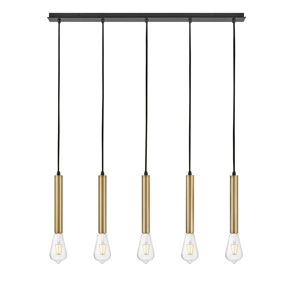 Lark 83206LCB Lacquered Brass Five Light Linear Image 5