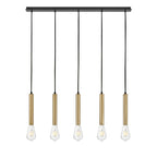 Lark 83206LCB Lacquered Brass Five Light Linear Image 5