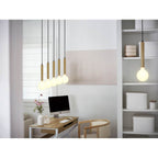 Lark 83206LCB Lacquered Brass Five Light Linear Image 4