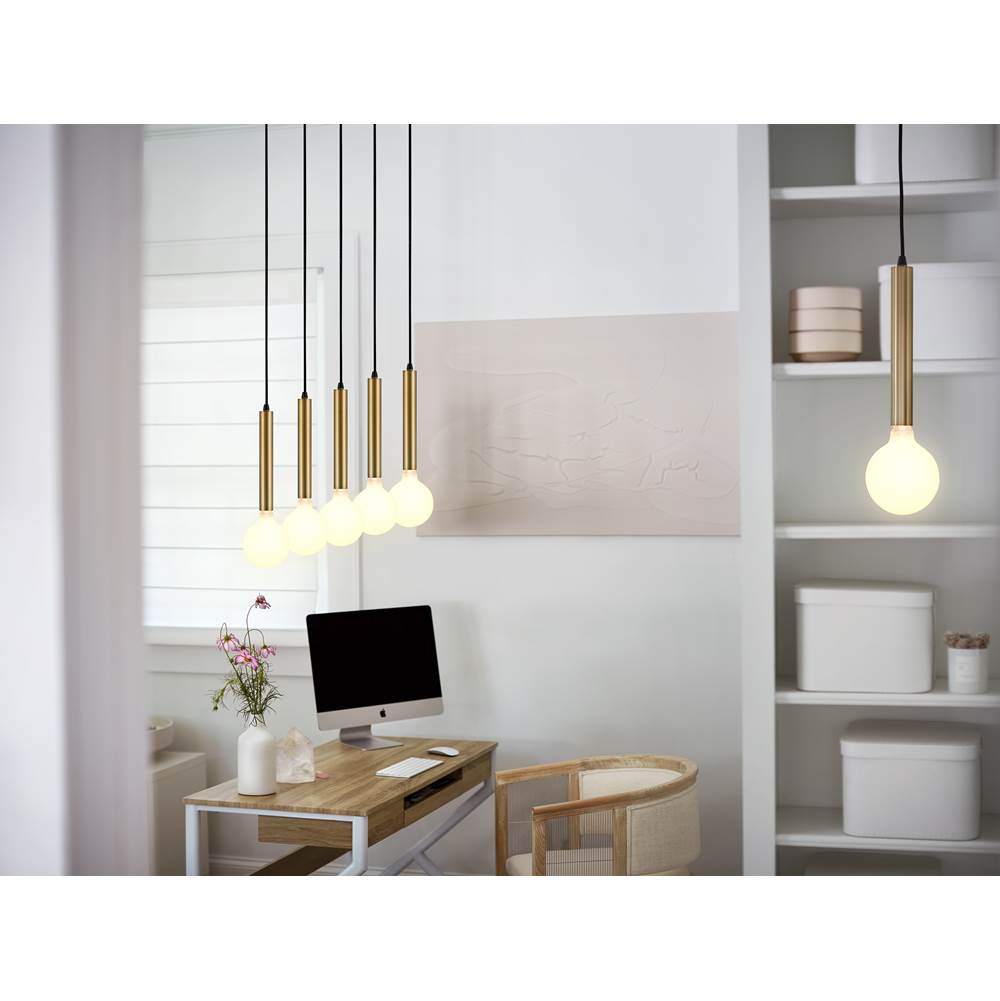 Lark 83206LCB Lacquered Brass Five Light Linear Image 4