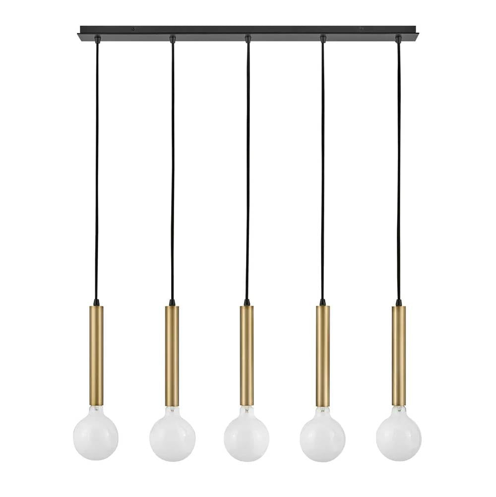 Lark 83206LCB Lacquered Brass Five Light Linear Image 1
