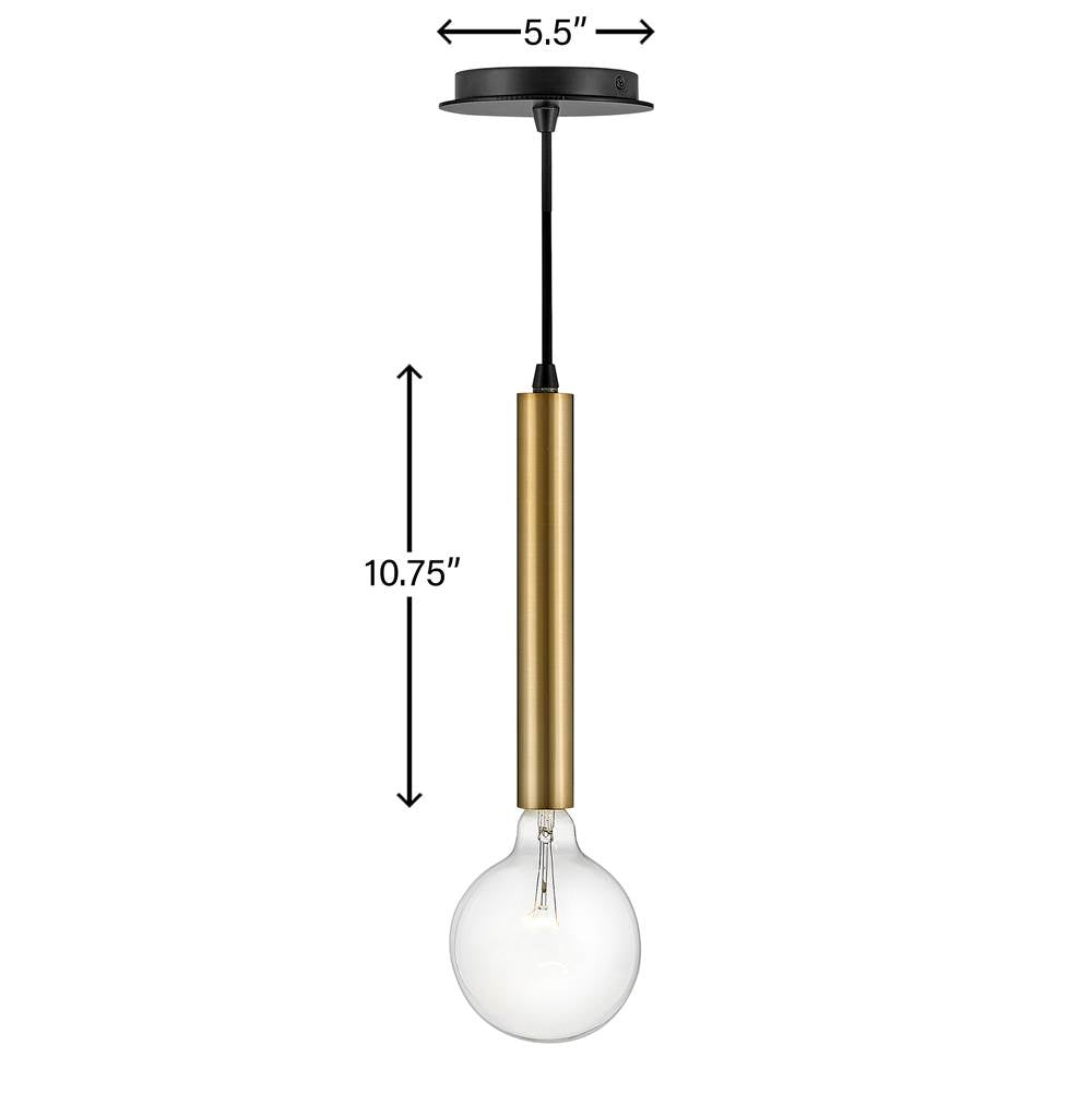 Lark 83207LCB Lacquered Brass Single Light Pendant Image 2