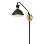 Lark 83250BK-HB Black,Heritage Brass Single Light Plug-in Sconce Image 8