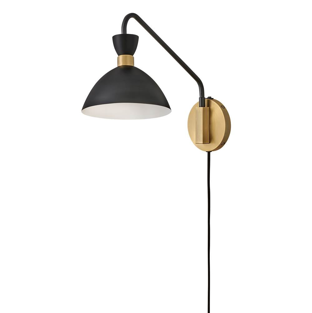 Lark 83250BK-HB Black,Heritage Brass Single Light Plug-in Sconce Image 8