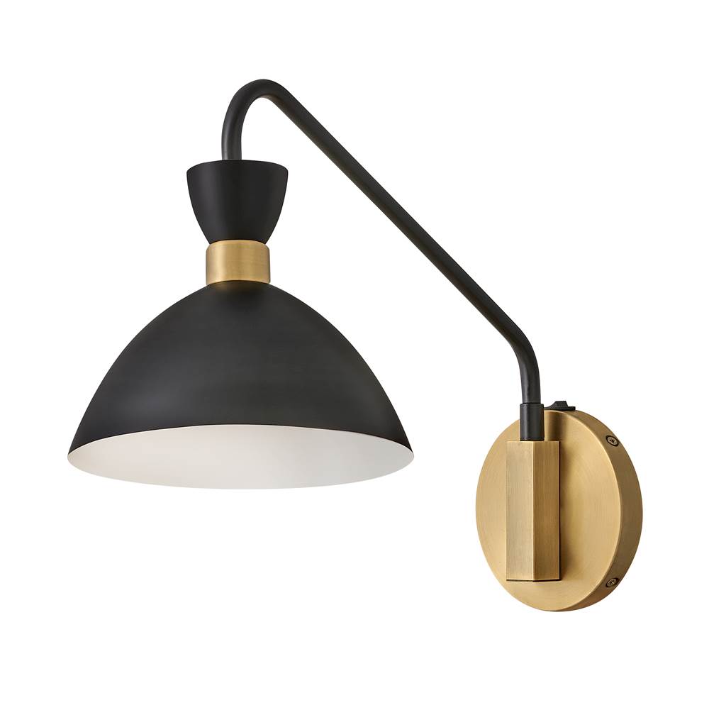 Lark 83250BK-HB Black,Heritage Brass Single Light Plug-in Sconce Image 7