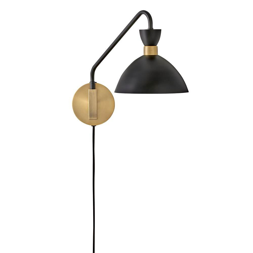 Lark 83250BK-HB Black,Heritage Brass Single Light Plug-in Sconce Image 6