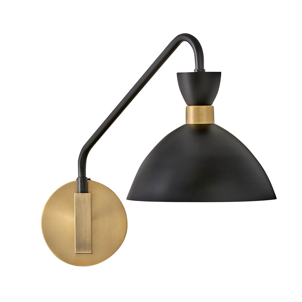 Lark 83250BK-HB Black,Heritage Brass Single Light Plug-in Sconce Image 5
