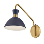 Lark 83250MV-HB Matte Navy,Heritage Brass Single Light Plug-in Sconce Image 7