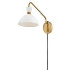 Lark 83250MW-HB Matte White,Heritage Brass Single Light Plug-in Sconce Image 8