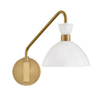 Lark 83250MW-HB Matte White,Heritage Brass Single Light Plug-in Sconce Image 5