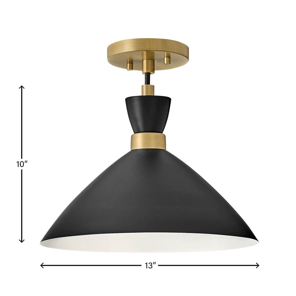 Lark 83257BK-HB Black,Heritage Brass Single Light Pendant Image 6