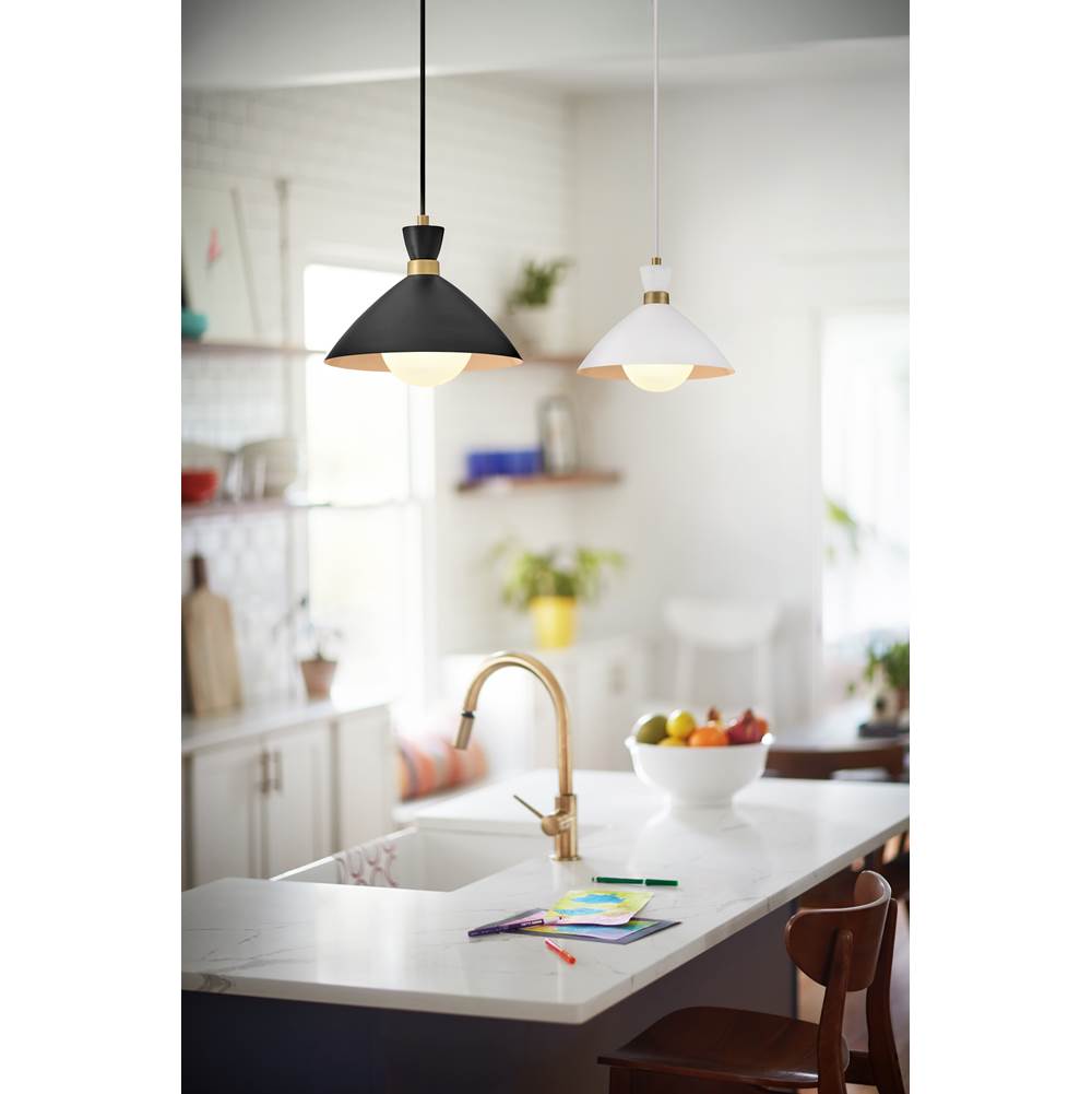 Lark 83257BK-HB Black,Heritage Brass Single Light Pendant Image 5