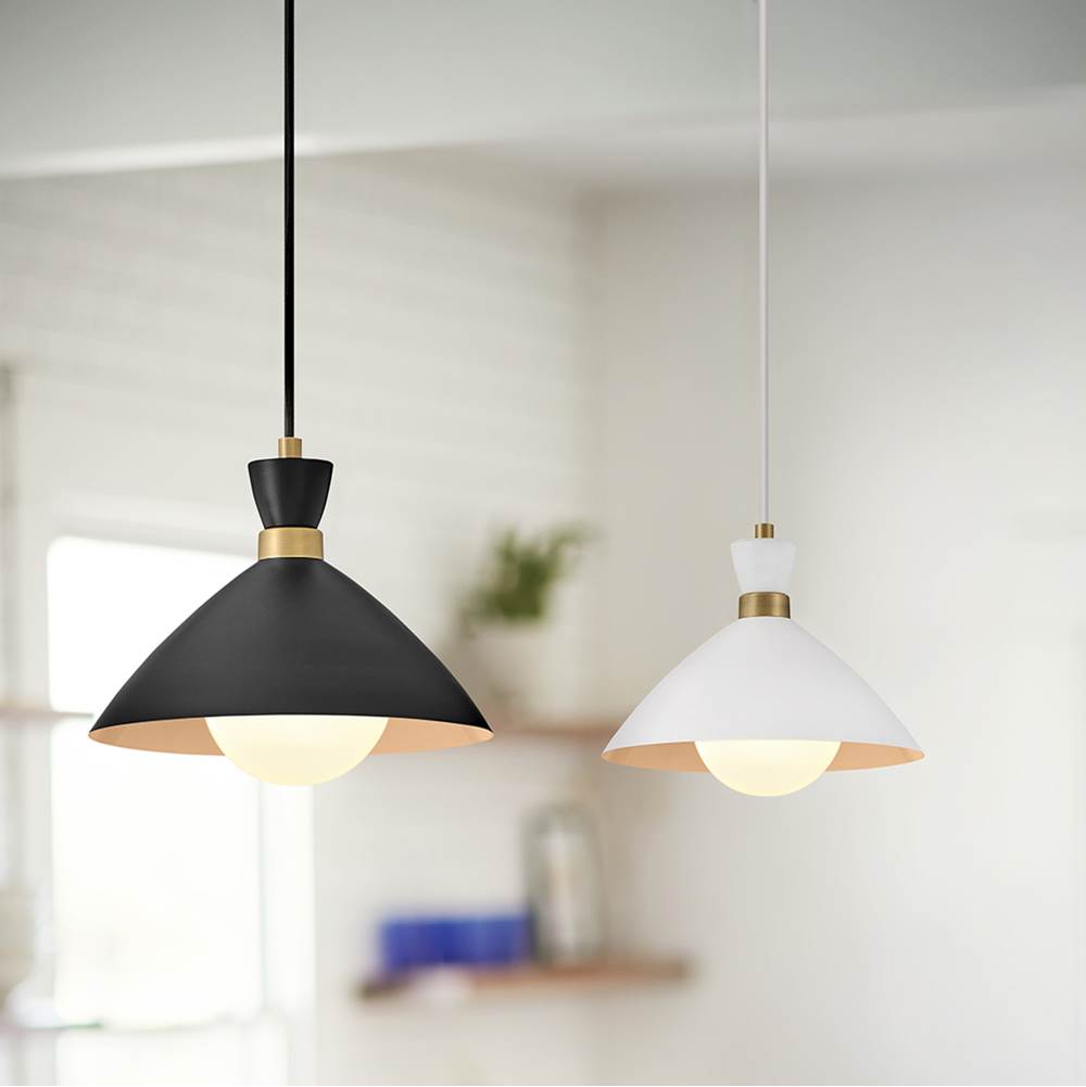 Lark 83257BK-HB Black,Heritage Brass Single Light Pendant Image 4