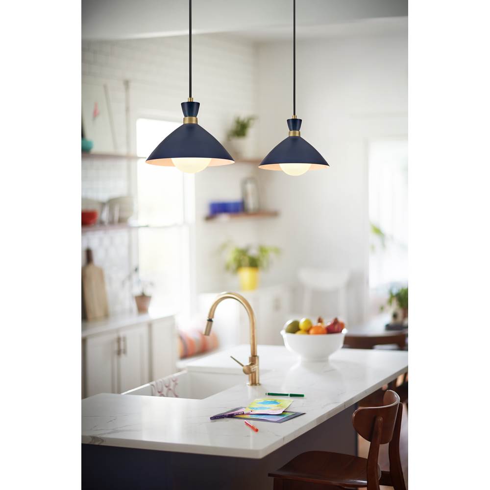 Lark 83257MV-HB Matte Navy,Heritage Brass Single Light Pendant Image 9