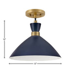 Lark 83257MV-HB Matte Navy,Heritage Brass Single Light Pendant Image 4