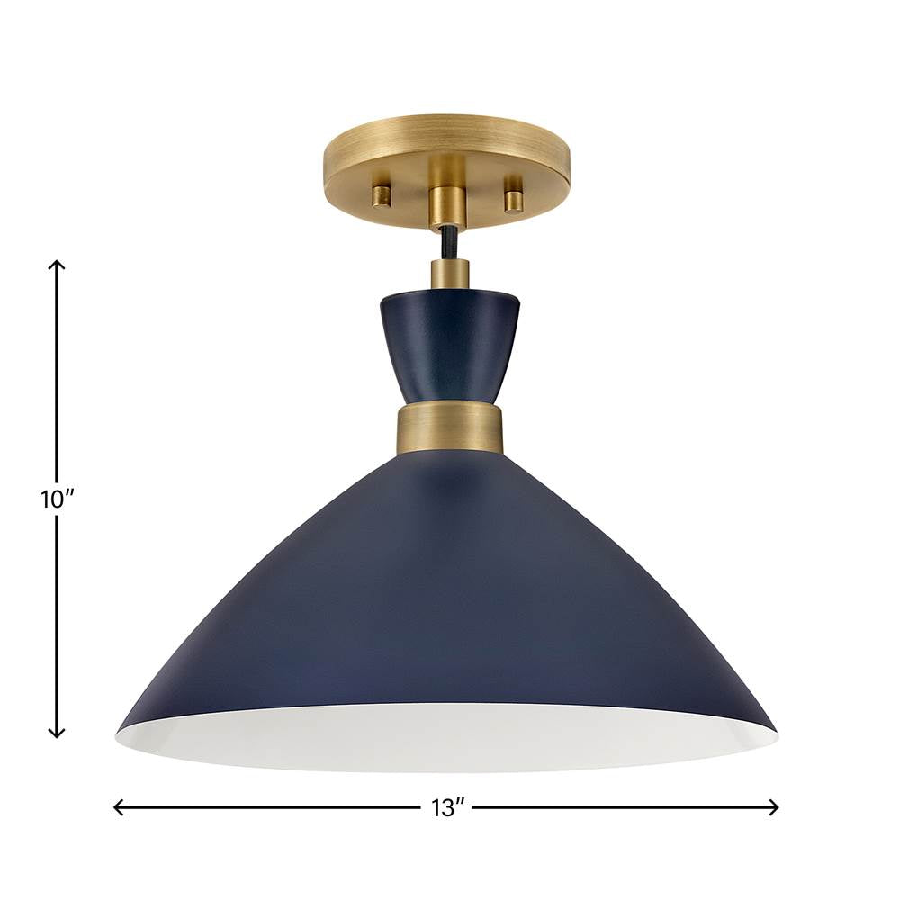 Lark 83257MV-HB Matte Navy,Heritage Brass Single Light Pendant Image 4