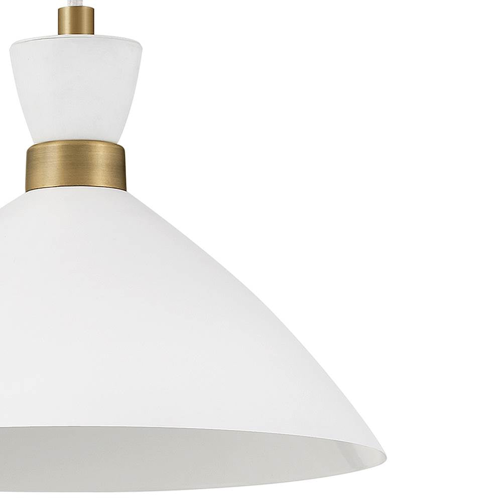 Lark 83257MW-HB Matte White,Heritage Brass Single Light Pendant Image 5