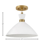 Lark 83257MW-HB Matte White,Heritage Brass Single Light Pendant Image 3