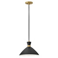 Lark 83257BK-HB Black,Heritage Brass Single Light Pendant Image 1