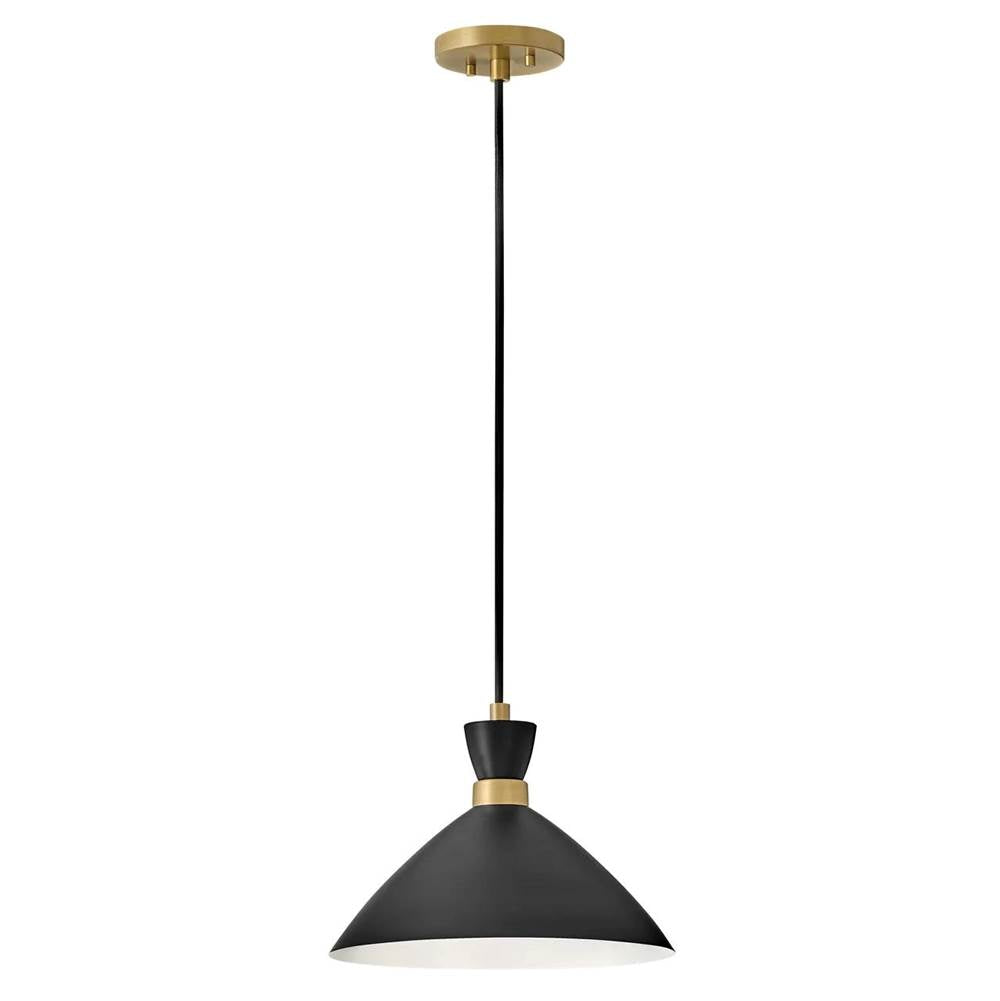Lark 83257BK-HB Black,Heritage Brass Single Light Pendant Image 1