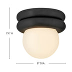 Lark 83291BK Black Extra Small Convertible Flush Mount Image 2