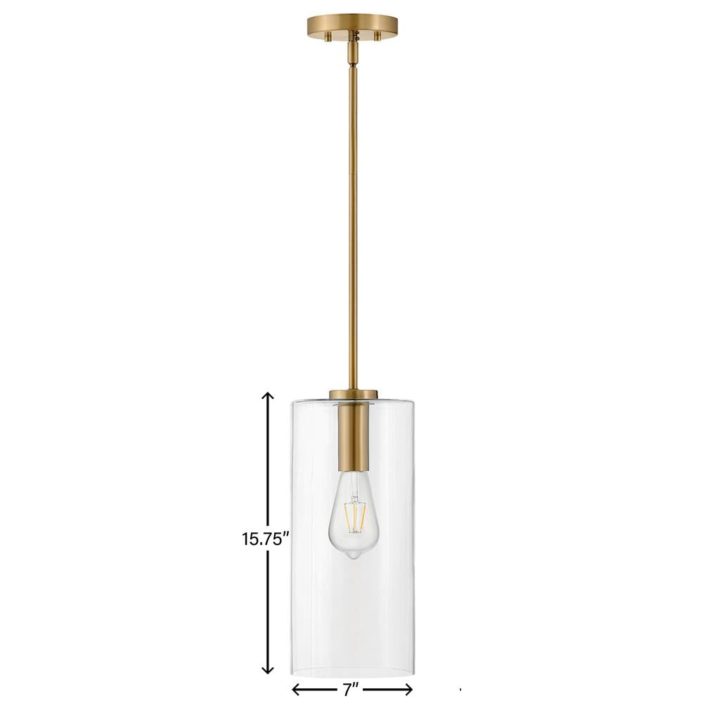 Lark 83377LCB Lacquered Brass Single Light Pendant Image 3