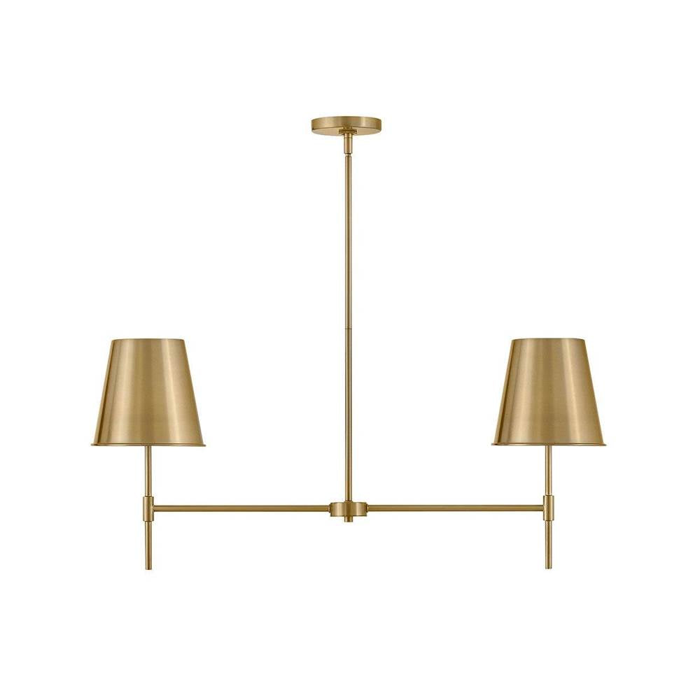 Lark 83445LCB Lacquered Brass Small Two Light Linear Image 1
