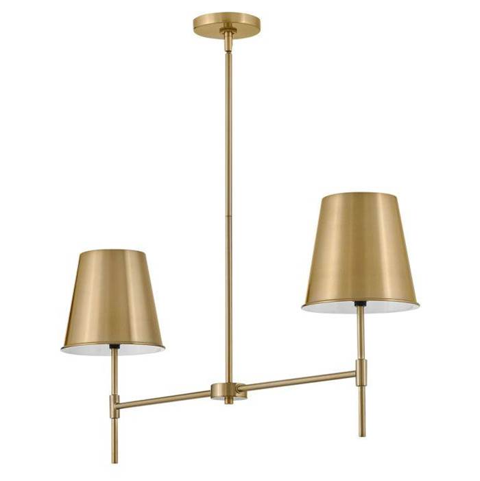 Lark 83445LCB Lacquered Brass Small Two Light Linear Image 2