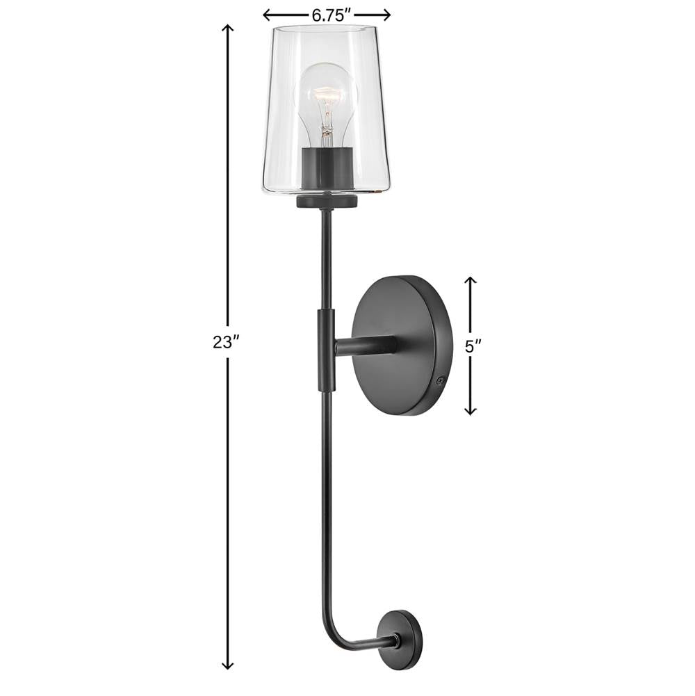 Lark 83450BK Black Single Light Tall Sconce Image 5