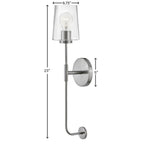 Lark 83450BN Brushed Nickel Single Light Tall Sconce Image 3