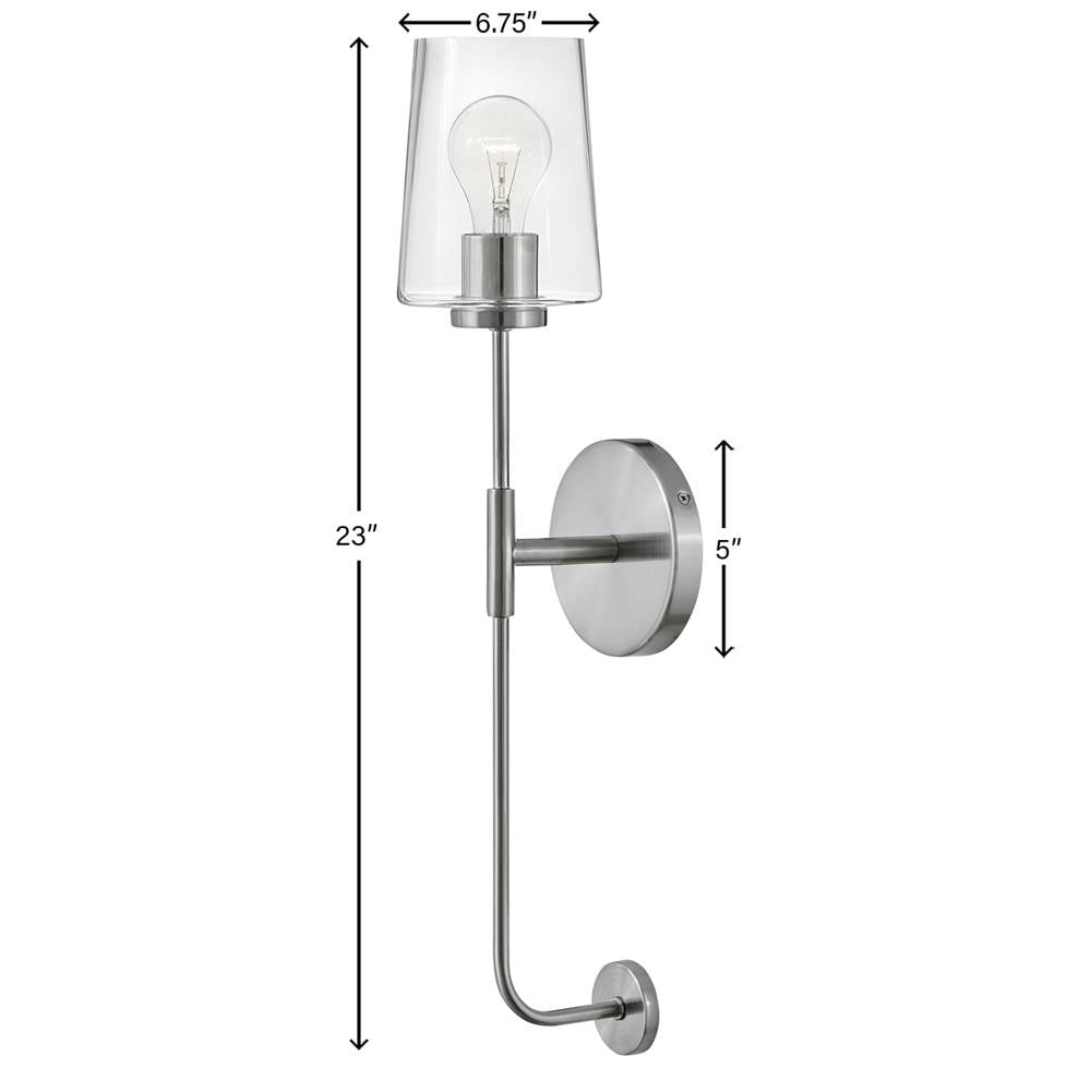 Lark 83450BN Brushed Nickel Single Light Tall Sconce Image 3