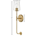 Lark 83450LCB Lacquered Brass Single Light Tall Sconce Image 3
