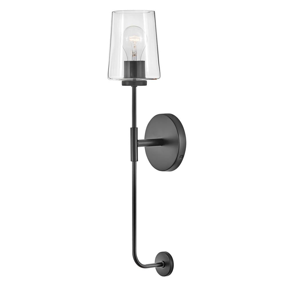 Lark 83450BK Black Single Light Tall Sconce Image 1