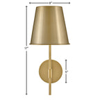 Lark 83520LCB Lacquered Brass Single Light Sconce Image 2
