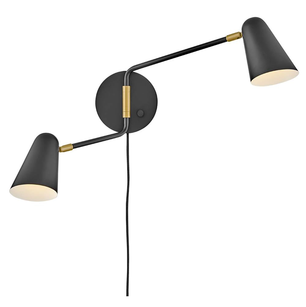 Lark 83542BK Black Two Light Sconce Image 8