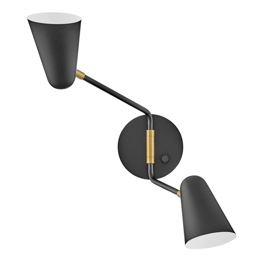 Lark 83542BK Black Two Light Sconce Image 7