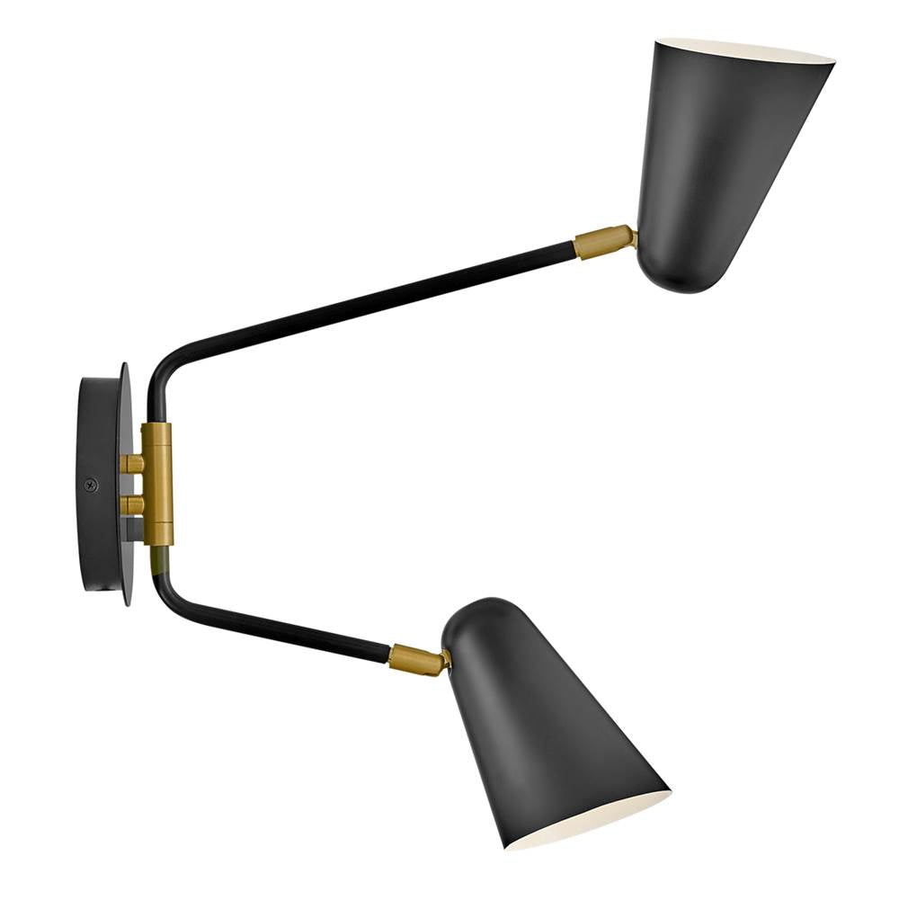Lark 83542BK Black Two Light Sconce Image 6
