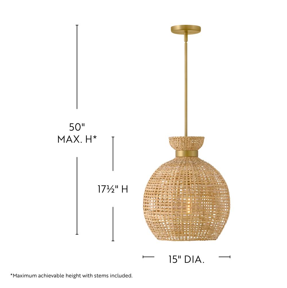 Lark 84164LCB Lacquered Brass Medium Pendant Image 2