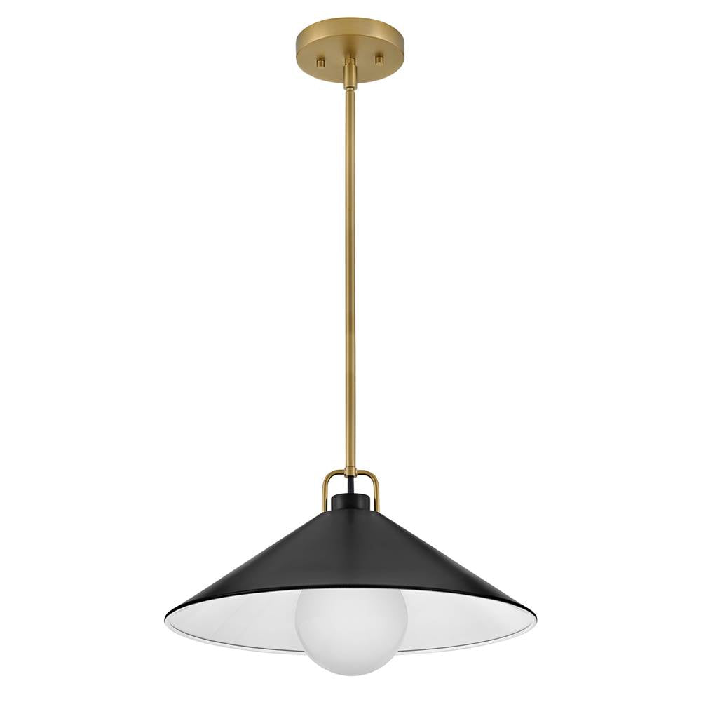 Lark 84437LCB-BK Lacquered Brass,Black Medium Pendant Image 8