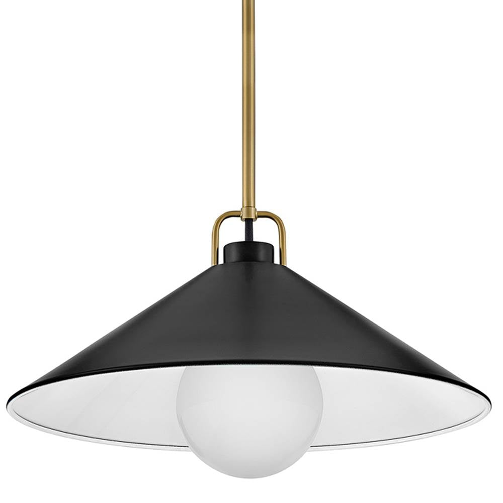 Lark 84437LCB-BK Lacquered Brass,Black Medium Pendant Image 6