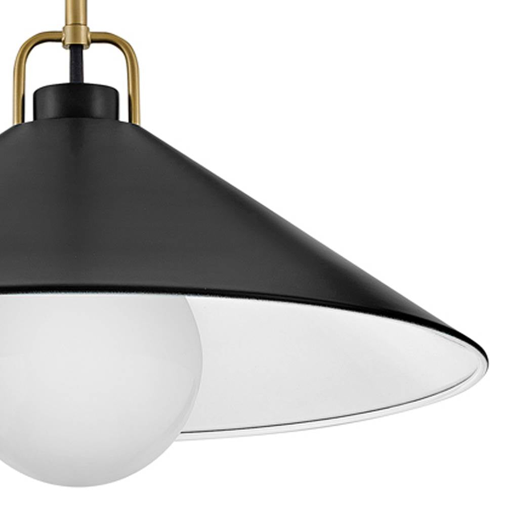 Lark 84437LCB-BK Lacquered Brass,Black Medium Pendant Image 5