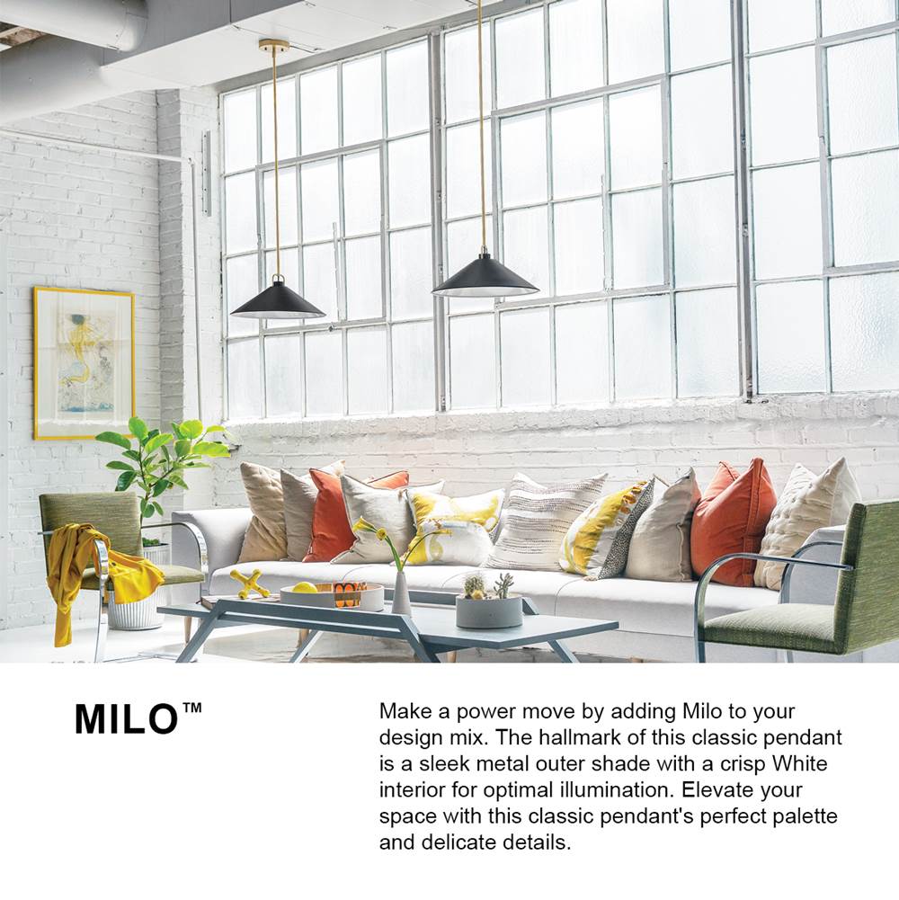 Lark 84437LCB-MV Lacquered Brass,Matte Navy Medium Pendant Image 2