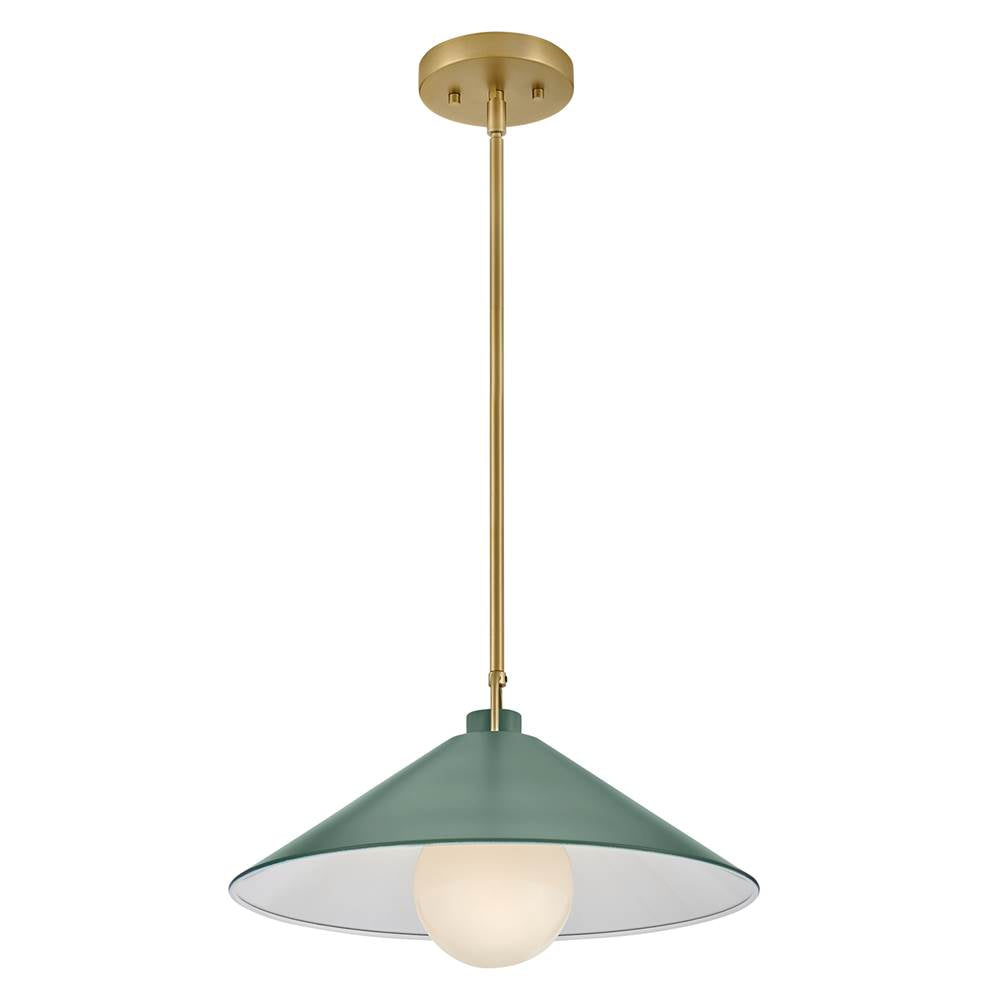 Lark 84437LCB-SG Lacquered Brass,Sage Green Medium Pendant Image 9