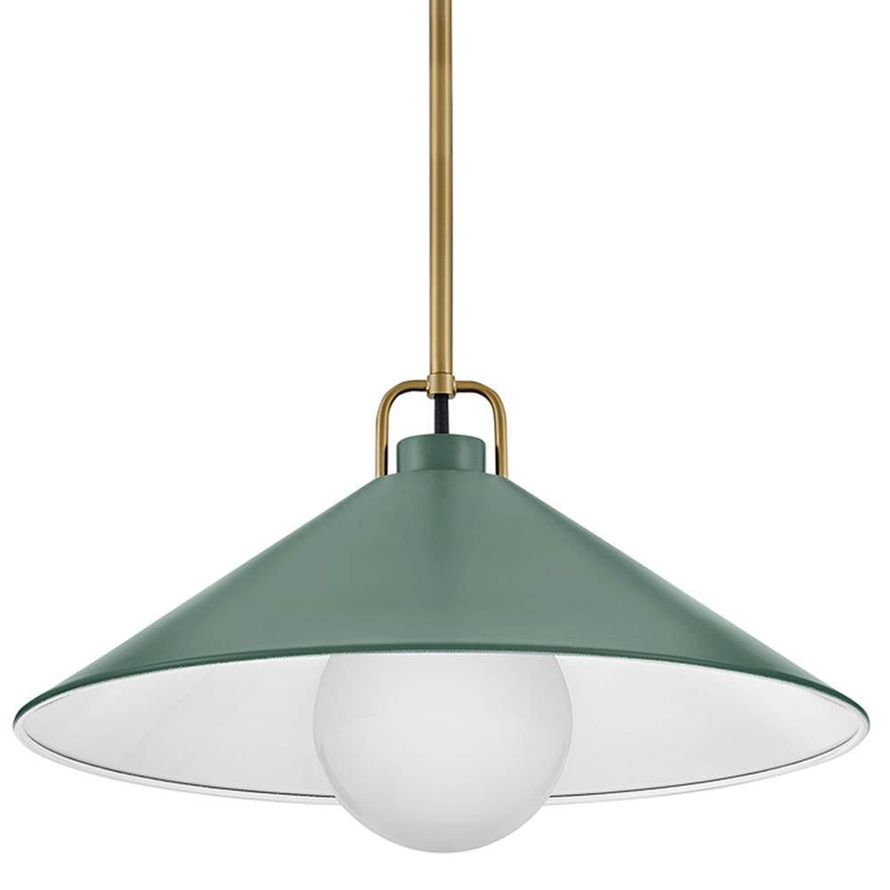 Lark 84437LCB-SG Lacquered Brass,Sage Green Medium Pendant Image 6