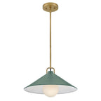 Lark 84437LCB-SG Lacquered Brass,Sage Green Medium Pendant Image 4