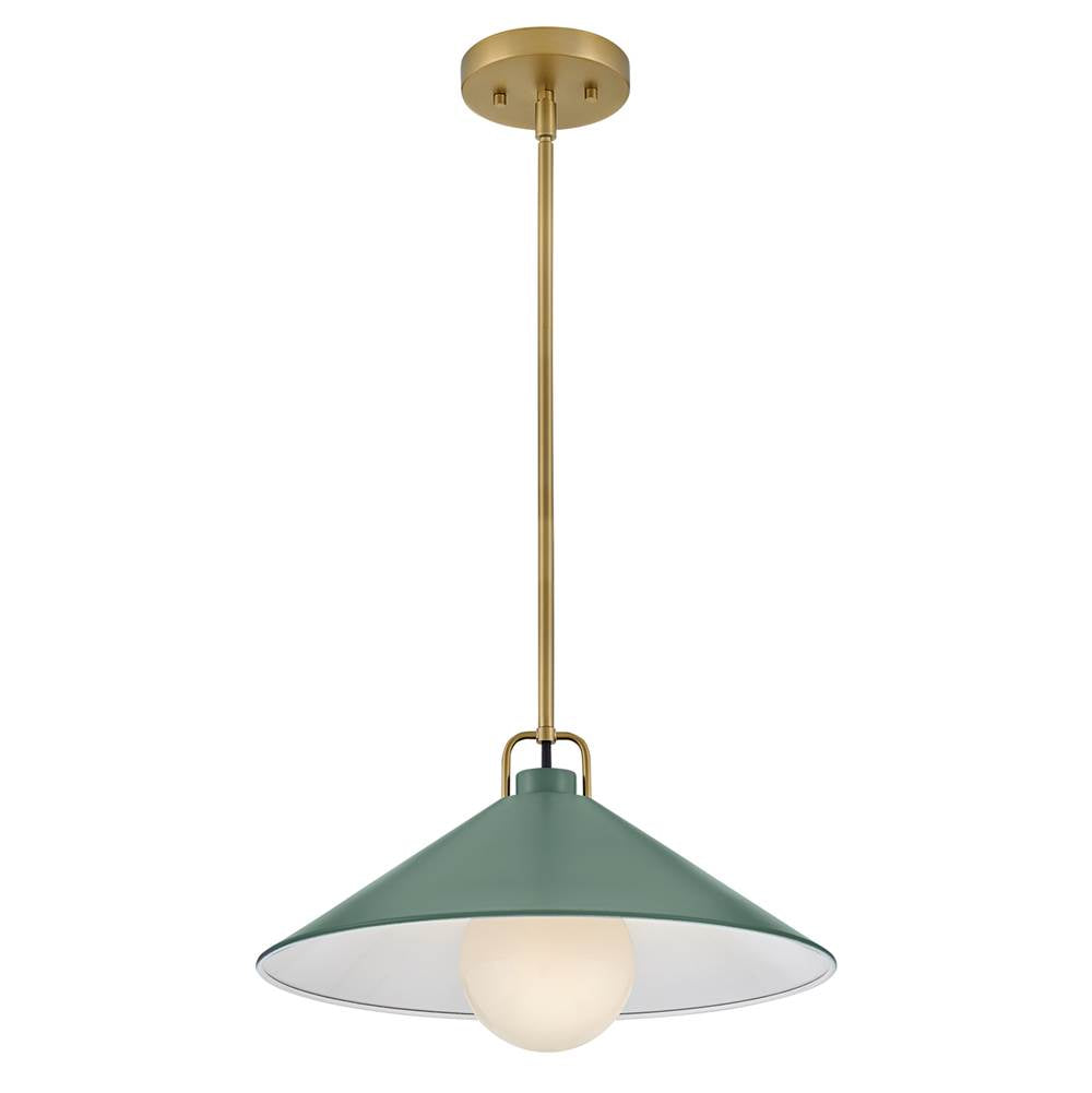 Lark 84437LCB-SG Lacquered Brass,Sage Green Medium Pendant Image 4