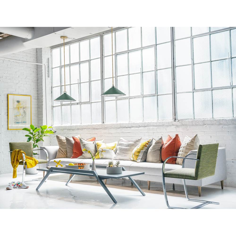 Lark 84437LCB-SG Lacquered Brass,Sage Green Medium Pendant Image 2