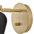 Lark 84460LCB-BK Lacquered Brass Small Single Light Plug-in Sconce Image 5